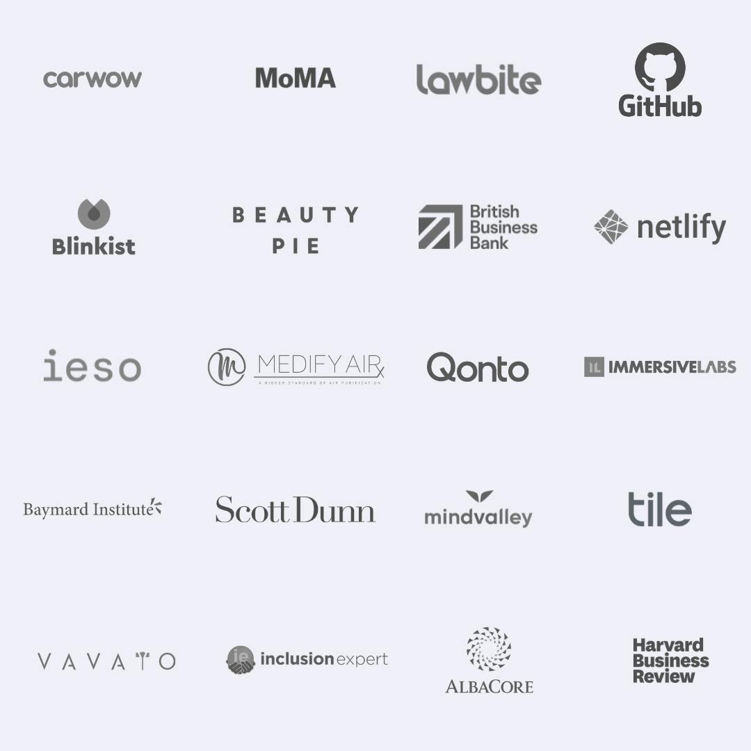 A grid of various client logos