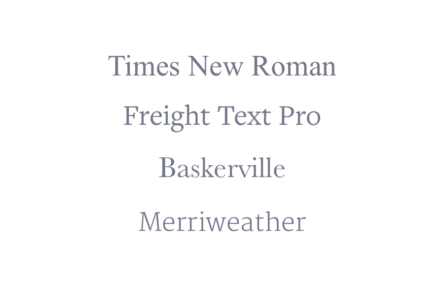 Popular Serif Fonts