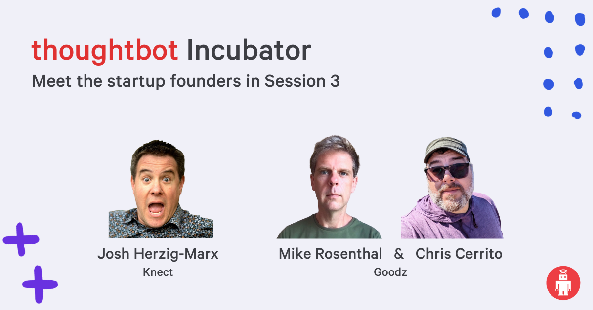 Images of the three new founders joining the thoughtbot startup incubator