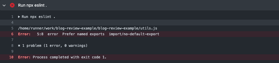 eslint's no-default-export rule in action